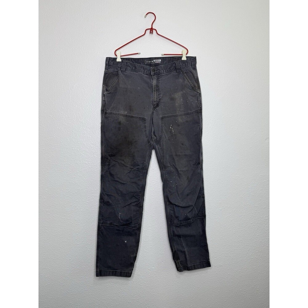 Carhartt Pants Mens 38x36 Rugged Flex Double Knee Canvas Distressed Faded Work